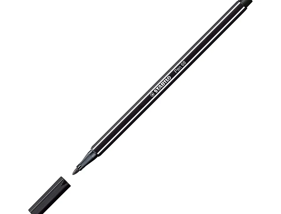 Feutre dessin stabilo pen 68 arty encre inodore base eau pointe moyenne trace 1mm etui carton 24 unites