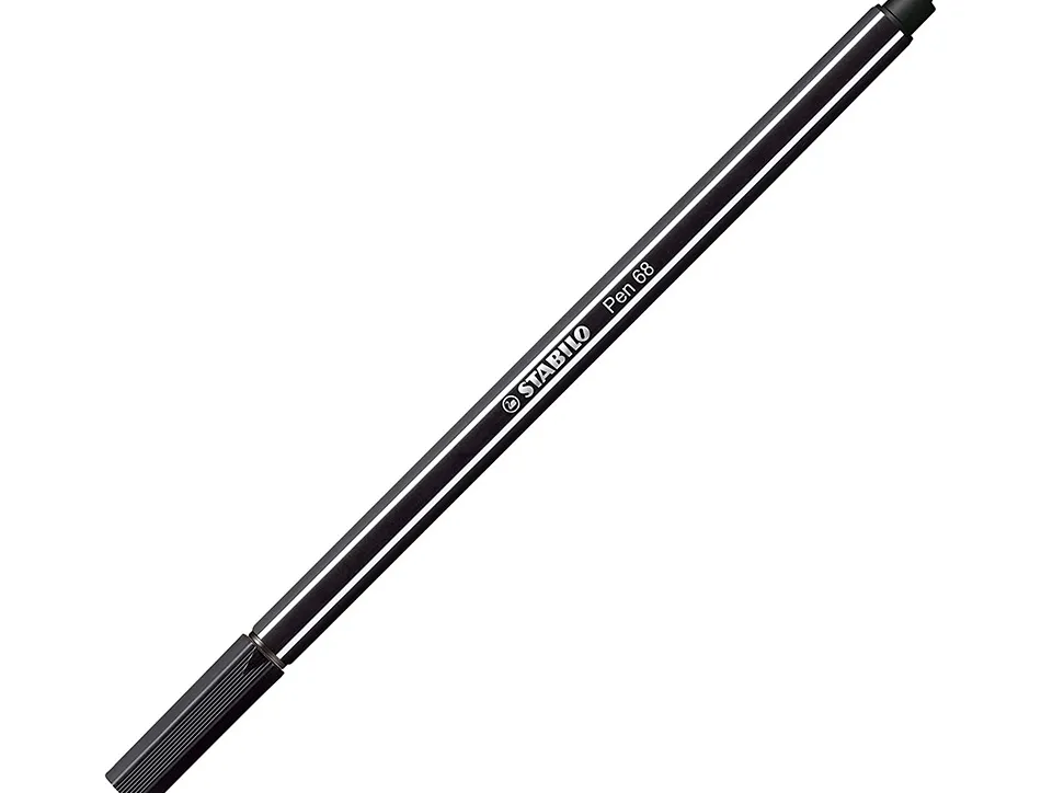 Feutre dessin stabilo pen 68 arty encre inodore base eau pointe moyenne trace 1mm etui carton 24 unites