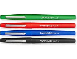 Feutre ecriture paper mate flair original pointe moyenne 0,7mm encres assorties estandar blister 4
