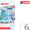 Feutre edding porcelaine e4200 céramique émaillée verre pointe pinceau fine flexible pochette 6 coloris froids