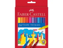 Feutre faber castell scolaire pointe robuste capuchon ventilé lavable couleurs assorties étui 12 unités