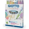 Feutre giotto turbo soft brush coloris pastel assortis pochette 10 unites