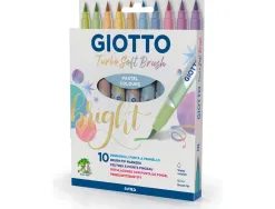 Feutre giotto turbo soft brush coloris pastel assortis pochette 10 unites