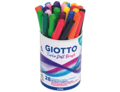 Feutre giotto turbo soft brush pointe pinceau 10 coloris assortis pot 32 unites