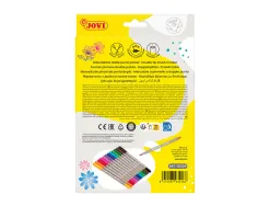 Feutre jovi lettering double pointe pinceau/fine coloris assortis etui 12 unites