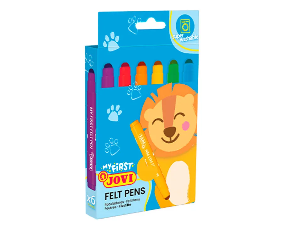 Feutre jovi my first encre lavable pointe anti-enfoncement trait constant coloris assortis