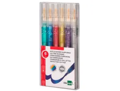 Feutre liderpapel encre metallisee pailletee double pointe etui de 6u assorties
