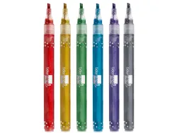 Feutre liderpapel encre metallisee pailletee double pointe etui de 6u assorties