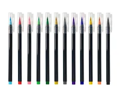 Feutre liderpapel pointe pinceau extra souple couleur assorties pochette 12 u