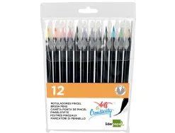 Feutre liderpapel pointe pinceau extra souple couleur assorties pochette 12 u