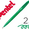 Feutre pentel sign s520 ecriture douce aquarellable pointe moyenne 2mm baguee longue duree encre vert
