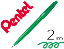Feutre pentel sign s520 ecriture douce aquarellable pointe moyenne 2mm baguee longue duree encre vert