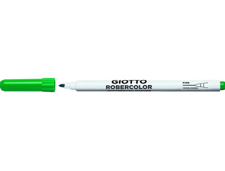 Feutre robercolor pointe fine giotto pour tableau blanc odeur neutre ecriture 1mm coloris vert