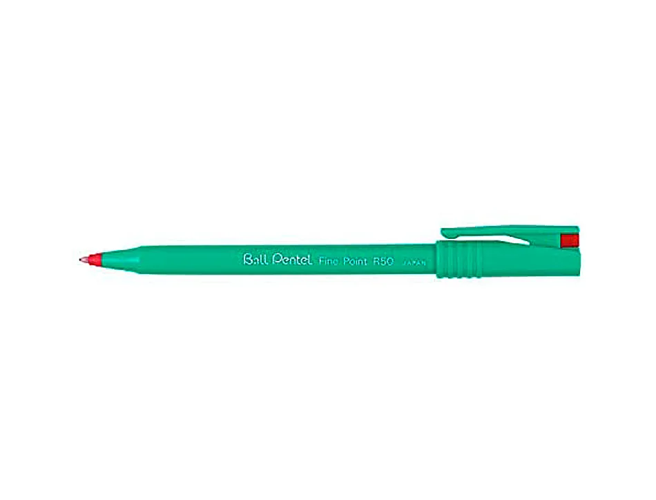 Feutre roller ball pentel r50 bille pointe plastique écriture moyenne 0.4mm coloris rouge