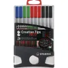 Feutre stabilo creative tips arty encre base eau pointes assorties coloris noir etui 5 unites