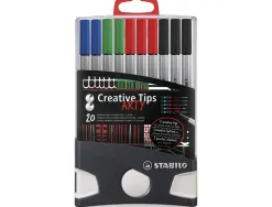 Feutre stabilo creative tips arty encre base eau pointes et coloris assortis colorparade 20 unites