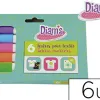 Feutre textile fluo oz international diam's pointe bloquée séchage rapide coloris assortis pochette 6 unités