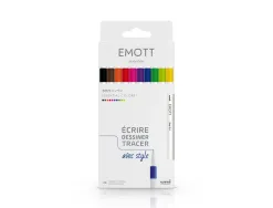 Feutre uniball emott essential colors pointe fine coloris assortis pochette 10 unites
