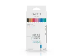 Feutre uniball emott pastel colors pointe fine coloris assortis pochette 10 unites
