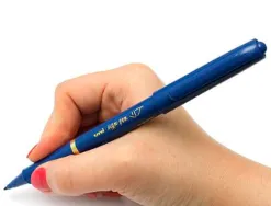 Feutre uniball sign pen encre super ink couvrante pointe feutre nylon ogive largeur trace 1mm coloris bleu