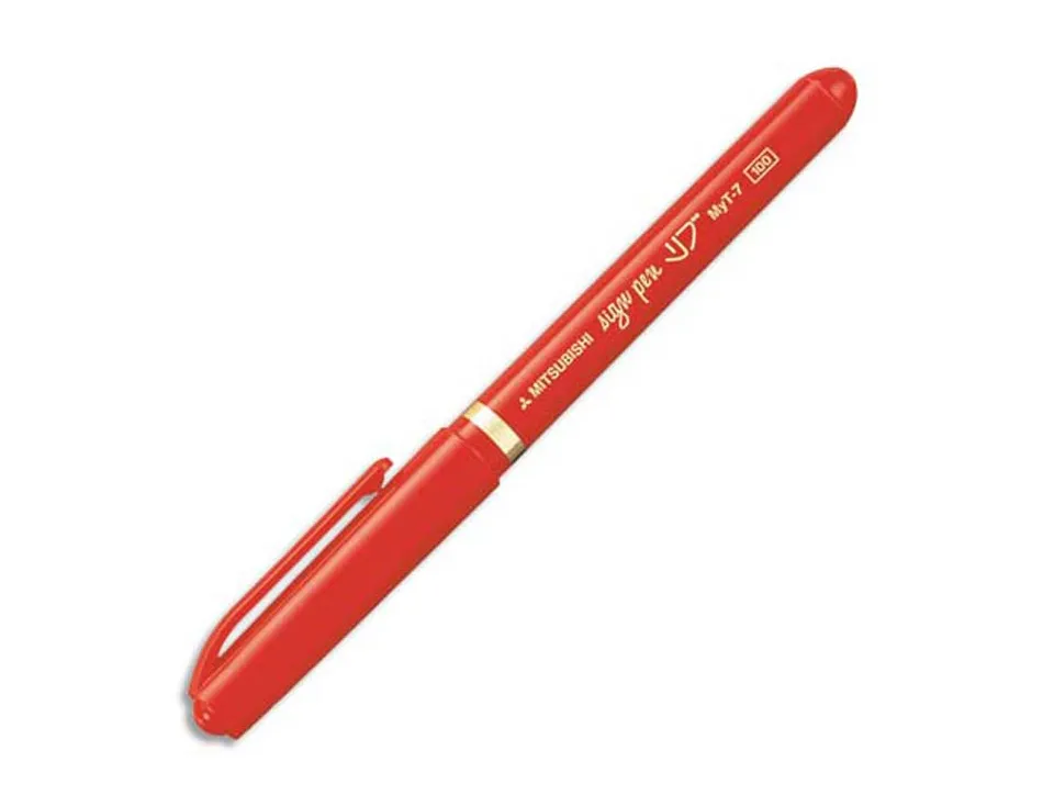 Feutre uniball sign pen encre super ink couvrante pointe feutre nylon ogive largeur trace 1mm coloris rouge
