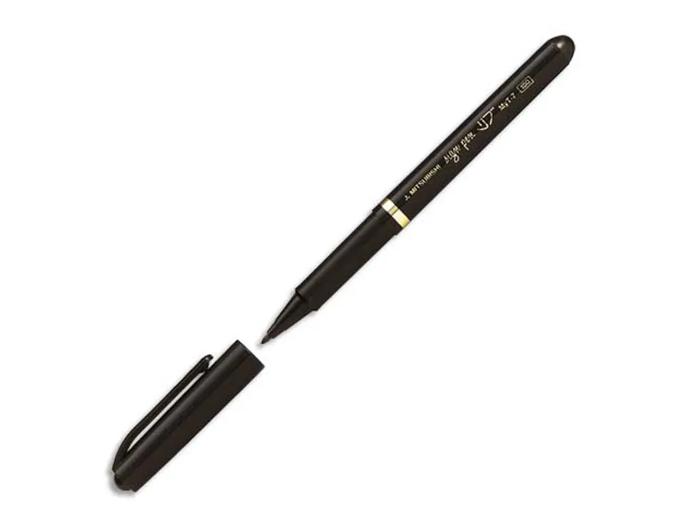 Feutre uniball sign pen encre super ink couvrante pointe feutre nylon ogive largeur trace 1mm coloris noir