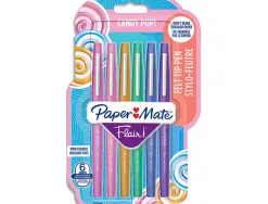 Feutres papermate flair candy pop coloris assortis - blister de 6 un