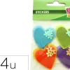 Feutrine adhesive forme coeur graine creative decorer pochette 4 unites assorties