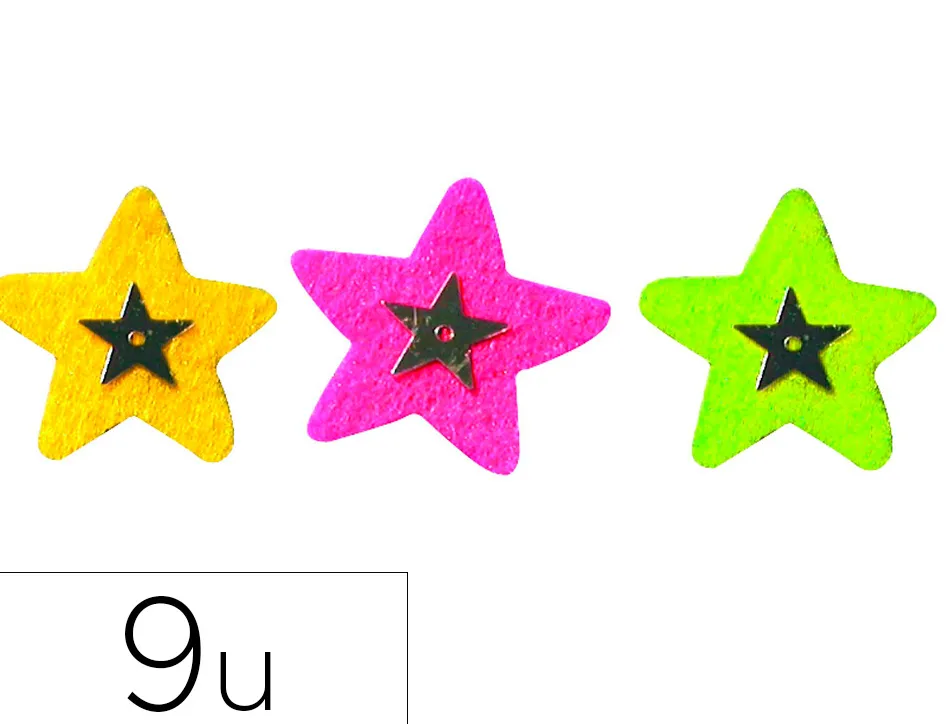 Feutrine adhesive forme etoile graine creative a coller pochette 9 unites