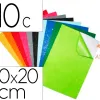 Feutrine adhesive pailletee sodertex 1mm 200x300mm 10 coupons coloris assortis