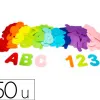 Feutrine adhesive sodertex pack chiffres et lettres 1mm 2 tailles 150 pcs 10 coloris assortis