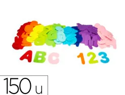 Feutrine adhesive sodertex pack chiffres et lettres 1mm 2 tailles 150 pcs 10 coloris assortis