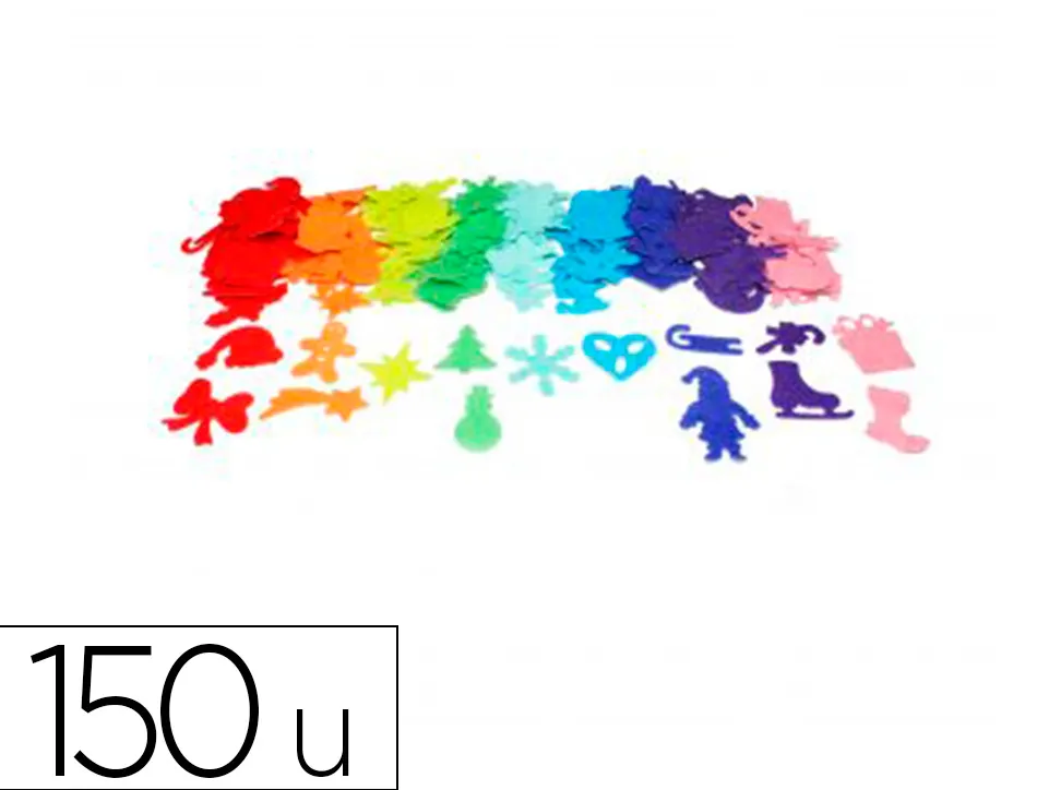 Feutrine adhesive sodertex pack noel feutrine adhesive 1mm 2 tailles 150 pcs 10 coloris assortis