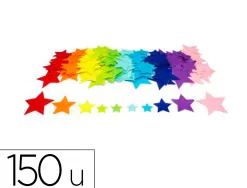 Feutrine adhesive sodertex pack d'etoiles 1mm 4 tailles 150 pcs 10 coloris assortis