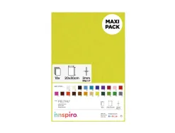 Feutrine innspiro non adhesive 20x30cm 2mm coloris jaune lot de 10 coupons