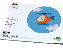 Feutrine liderpapel a4+ 240x315mm 180g épaisseur 1.5mm coloris assortis bloc 10 plaques