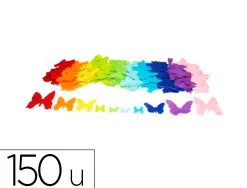 Feutrine papillons adhesive sodertex 1mm 4 tailles 150pieces 10 coloris assortis