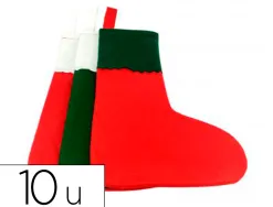 Feutrine sodertex chaussettes de noel 1mm 200x300mm 10 pcs coloris blanc - rouge blanc - vert et rouge - vert