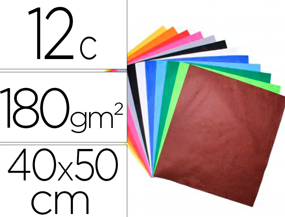 Feutrine sodertex 180gm2 1mm 400x500mm 12 coupons coloris assortis