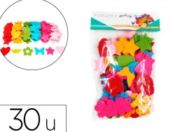 Feutrine sodertex pack fleurs papillons coeurs etoiles 3mm 4 packs 30 pcs