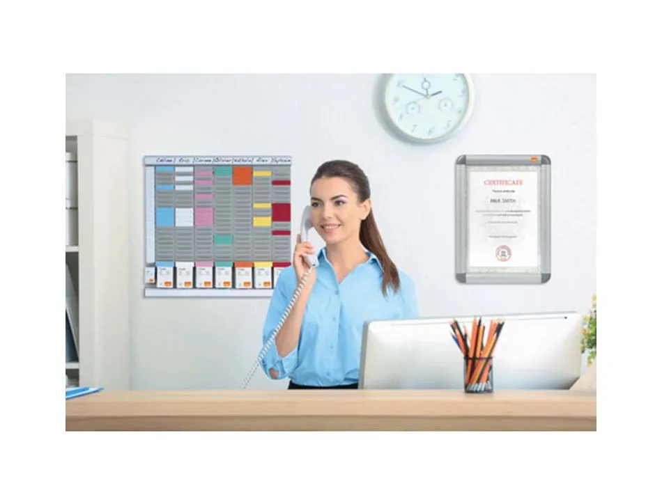 Fiche planning nobo indice 2 15x60x85x48.5mm coloris blanc étui 100 unités