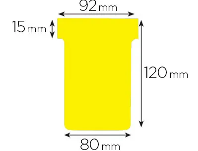 Fiche planning nobo indice 3 15x92x120x80mm coloris jaune étui 100 unités