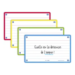 Fiches bristol oxford flash 2.0 75x125mm 32 fiches/film l7mm couleur assorties
