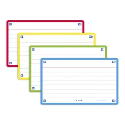Fiches bristol oxford flash 2.0 75x125mm 32 fiches/film l7mm couleur assorties