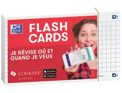 Fiches bristol oxford flash 2.0 75x125mm 32 fiches /film q5x5 cadre blanc