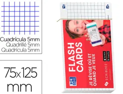 Fiches bristol oxford flash 2.0 75x125mm 32 fiches /film q5x5 cadre blanc