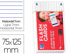 Fiches bristol oxford flash 2.0 75x125mm 32 fiches /film l7mm cadre blanc