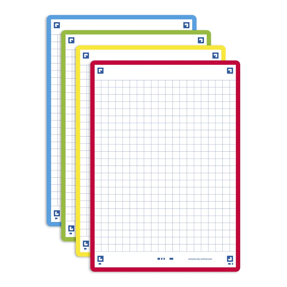 Fiches bristol oxford revision 2.0 a6 non perforee 32 fiches/film q5x5 couleurs assorties