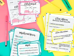 Fiches bristol oxford revision 2.0 a5 perforee 32 fiches/film q5x5 couleur assorties