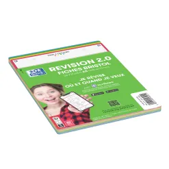Fiches bristol oxford revision 2.0 a5 perforee 32 fiches/film q5x5 couleur assorties